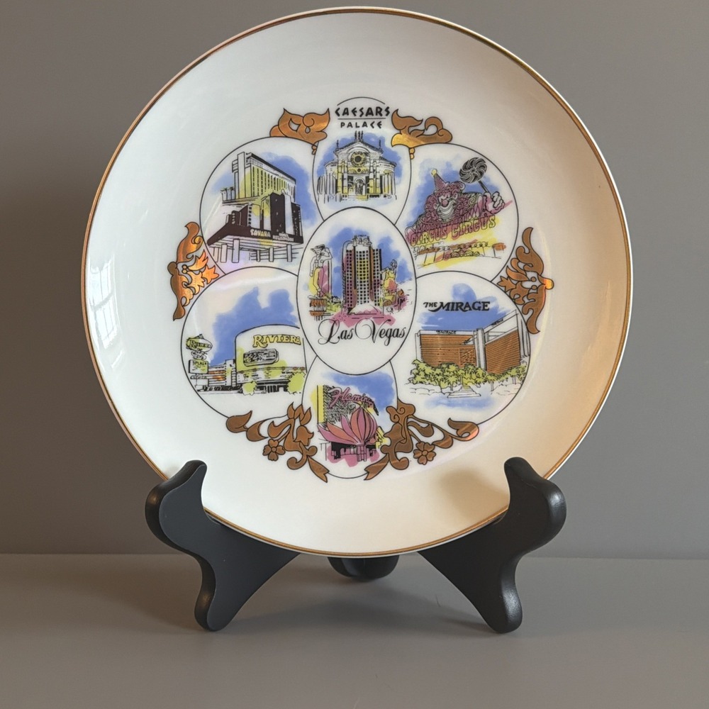 Vintage 1990s Las Vegas Nevada 7.5" Collector's Souvenir Plate Mirage Riviera